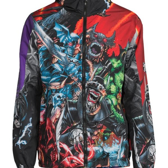 DC Justice League Tango Hotel hooded 'Villians & Heroes' Windbreaker Jacket - Picture 9 of 15
